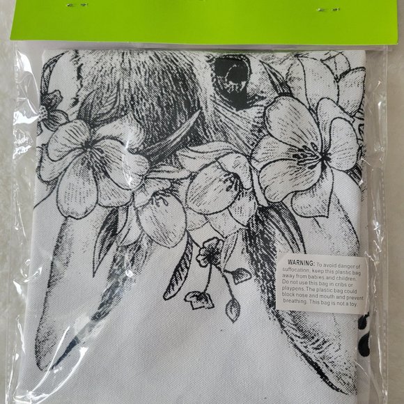 Happy Easter Bunny Accent Pillow Cover NWT Black and White - Picture 3 of 5